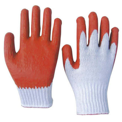 ラテックスでコーティングされた白い綿の作業用手袋