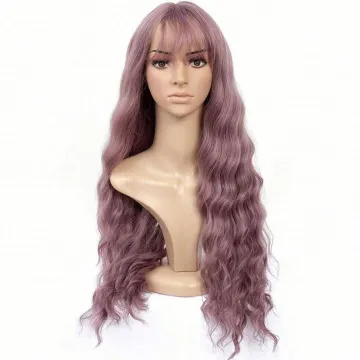 MYZYR Synthetic for Women  Natural Looking Machine Made Grey black Hair Replacement for Party Cosplay Body Wavy Wig hair