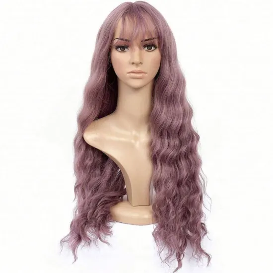 MYZYR Synthetic for Women  Natural Looking Machine Made Grey black Hair Replacement for Party Cosplay Body Wavy Wig hair