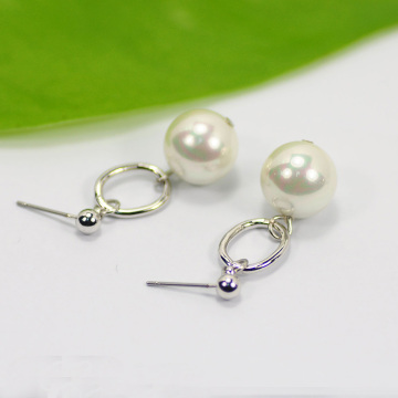 Elegant White Pearl Drop Earrings