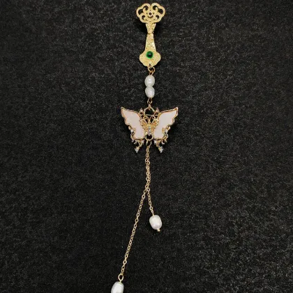 Ancient Style Ruyi Pearl Brooch for Corsage and Cufflinks