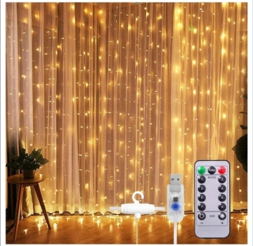 300 luces de cortina LED 8 modos Control remoto Luces de hadas de Navidad al por mayor