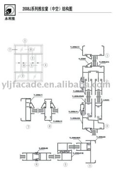 aluminum sliding window 2008J