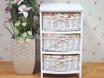 cream 3 wicker baskets for wooden storage unit
