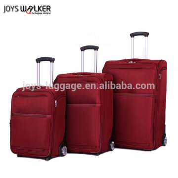 Two wheeled build in luggage set soft trolley luggage set
