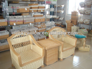 natural material wicker wowen household sofa with elegant lining (factory provide)