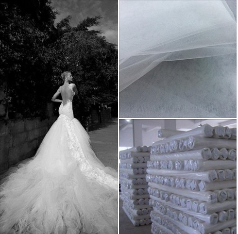 100% polyester tulle mesh fabric