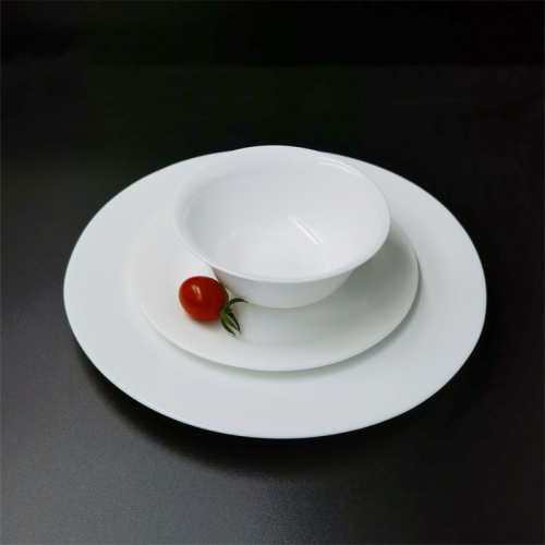 White Opal Jade Dinner Plate Set
