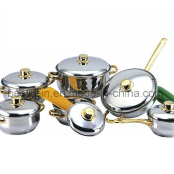 Gold Plating 12PCS Stainless Steel Kitchenware