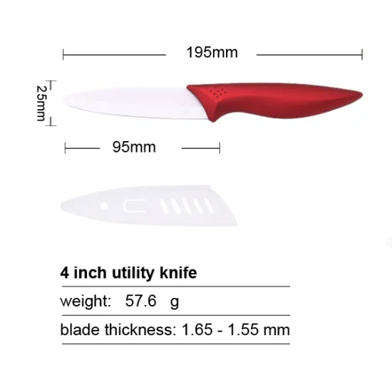 Rose Handle Ceramic Knife 4 Inches Knife