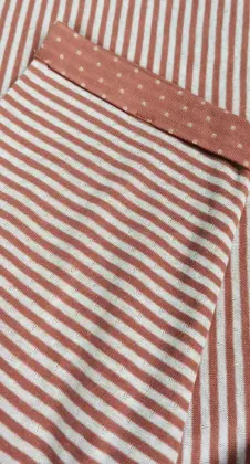 Ladie's double face polyester striped t-shirt