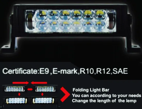 10" 55w 5D Folding Led Light Bar with angle eyes Halo Ring, change the length Led Light Bar for Off-road SUV Boat 4x4 Jee-p Lamp
