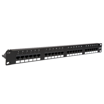 24 Port CAT6A RJ45 UTP LED Patch Panel 19 inch Rack Mount