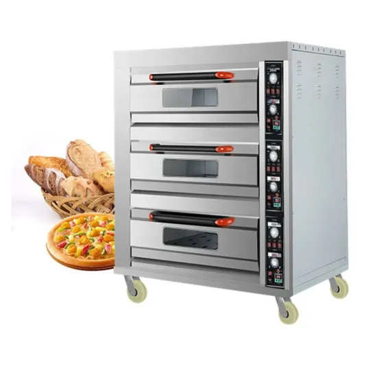Stainless Steel Baking Equipment: Commercial Touch Controller Oven for Bakeries with 1-3 Decks and Multiple Trays
