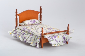 1/12 Scale Wooden Dollhouse Bed