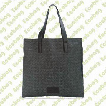 Printed Decorative Dark Brown PVC Shopping Bag