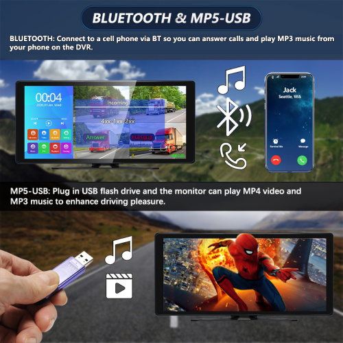 10.36 inch 4 channel vehicle monitor system Bluetooth/FM