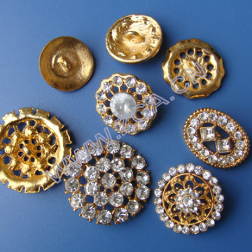 Rhineston button, Zinc Alloy button with rhineston,fashion metal button