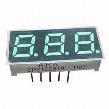 0.28-inch Three Digits 7 Segment Numeric LED Display, Green Surface for Controller Display