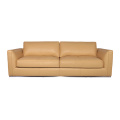 Sofa Beige Leather Richard 3 Seater