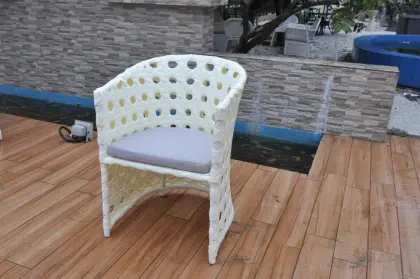 Patio Aluminium Garden Table Furniture White Tables
