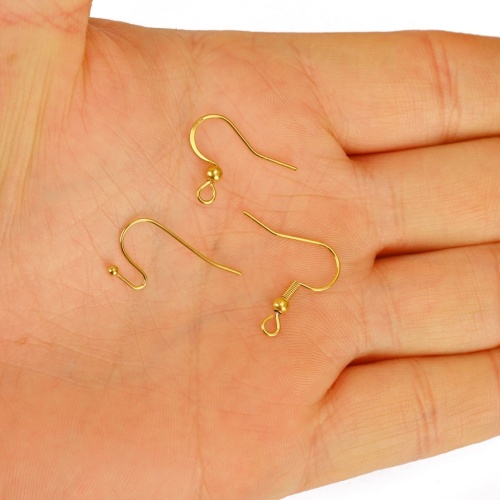 Gold PVD Steel Ear Hooks for Earrings