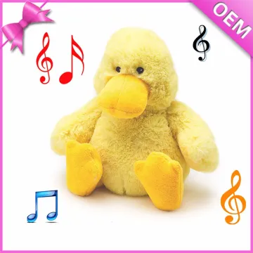New design custom battery operated plush animals singing plush duck toy