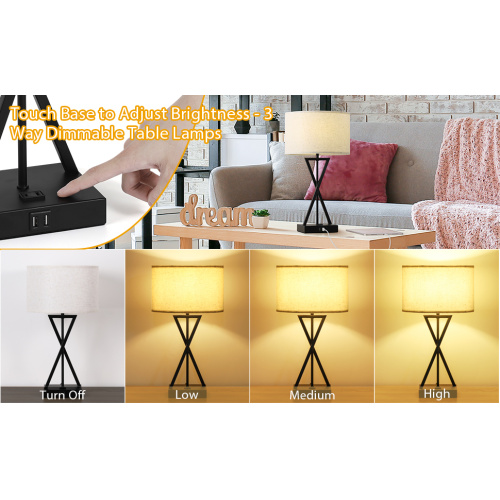 Table Lamp Modern 3 Way Dimmable X Shaped Bedside Lamps Supplier