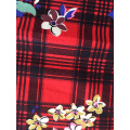 Check Flower Rayon Poplin 45S Light Printing Fabric