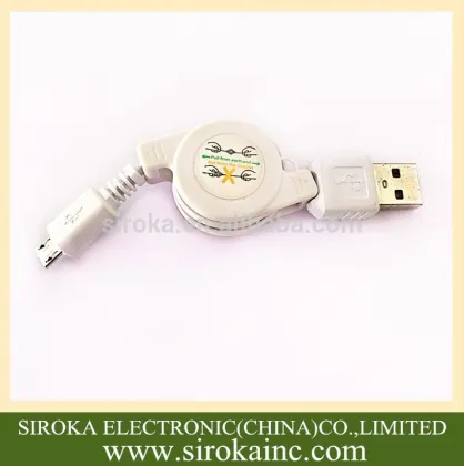 Hot selling V8 micro USB data cable retractable 5pin for Samsung USB cable