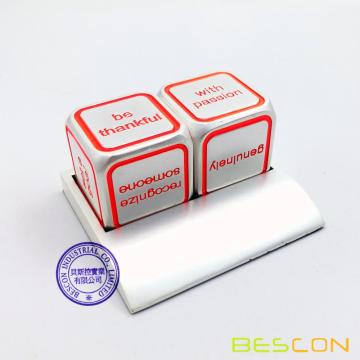 Bescon Promotional Motivational Solid Metallic Dice Set, 2pcs Motivational Desktop Metal Dice Set One Inch D6 Matt Silver