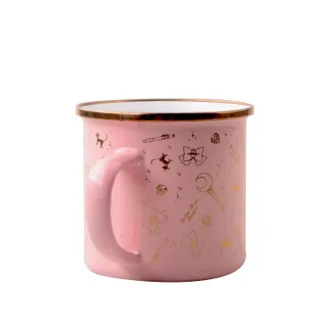 Old-School Kitchenware Tableware Enamel Coffee Cup Steel Mugs with Decal for Camp