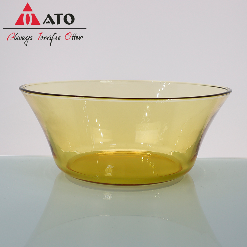 High Borosilicate Glass Salad Bowl amber Food Bowl