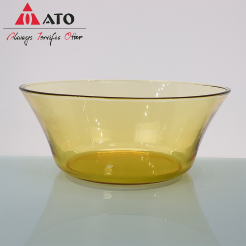 Боросиликатный стеклянный салат миска янтарная пищевая миска