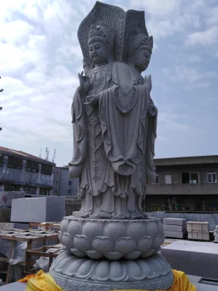 Large White Marble Stone Temple Quan Yin Buddha Statue