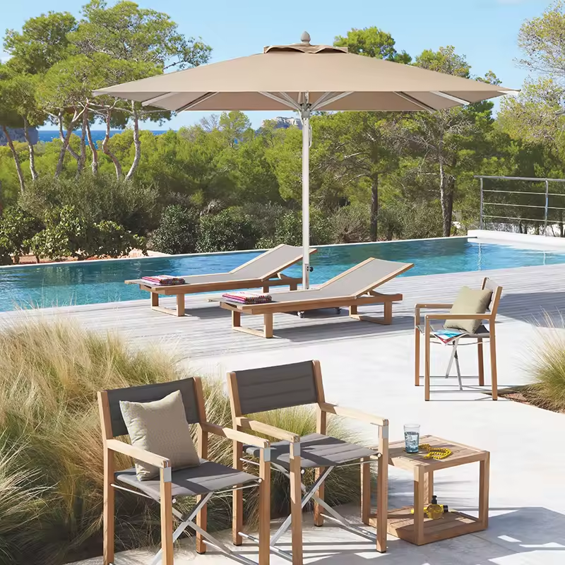 Modern Design Outdoor UV-resistente zon Umbrella Villa Garden Duurzame waterdichte overkoepelen Hotel Pool Winddichte stevige parasols