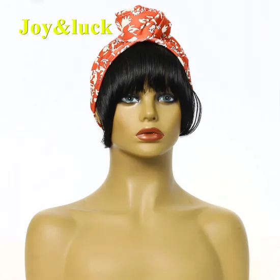 Head Band African Ombre Pink Hairband Fringe Natural Straight Wig With Bangs Headband Wigs for Black Women Synthetic Hair Wigs