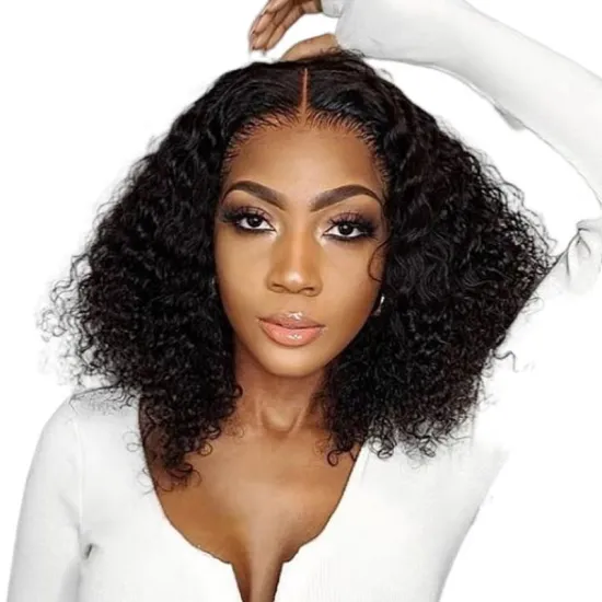 Transparent Glueless Lace Frontal Bob Wig Vendor Afro Kinky Curly Raw Indian Virgin Human Hair Hd Full Lace Front Bob Wig