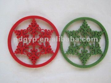 Snow design laser cut felt coaster for Christmas