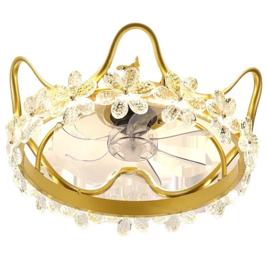 Luxury Crown Suction Ceiling Fan Lamp: Invisible, Ultra-Thin, and Creative Light Design for Home Dining Room and Bedroom