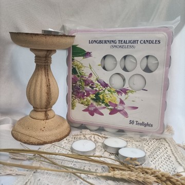 Tealight Candles 10g 50 PCS Polybag White Unscented