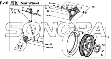 F-10 Rear Wheel XS150T-8 CROX For SYM Spare Part Top Quality
