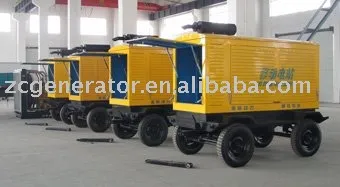 Trailer with wheels diesel generator set