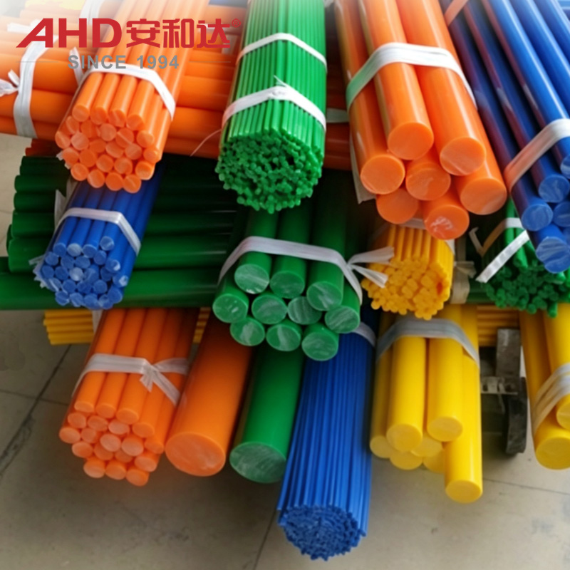 Thie solid orange POM (Delrin) rod features high hardness