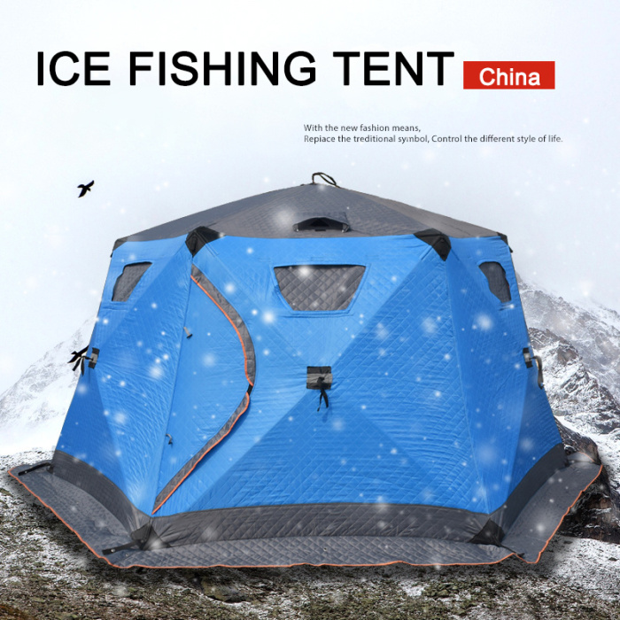 ਠੰਡੇ ਮੌਸਮ ਲਈ 6-ਪੈਨਲ ਸਰਦੀਆਂ ਦੀ ਬਰਫ ਫੜਨ ਤੰਬੂ