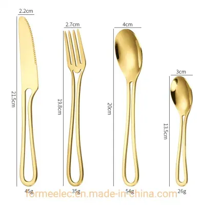 Hotel Restaurant Silverware Hollow Handle Dessert Spoon Dinner Fork Spoon Knife Cutlery