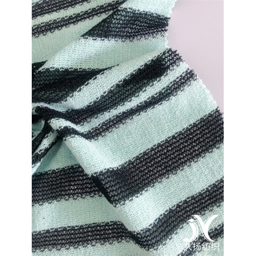 Polyester Rayon Stripe Sweater Knitting Cardigns Fabric