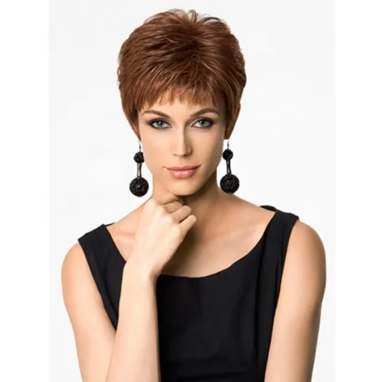 New Arrival unique design natural straight short Synthetic hair Wig for women