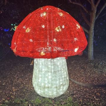 Extra Large 3D Light-up Mushroom Christmas Sculpture for Commercial Zoo Illumination