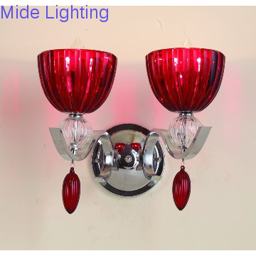 red New glass wall lamp